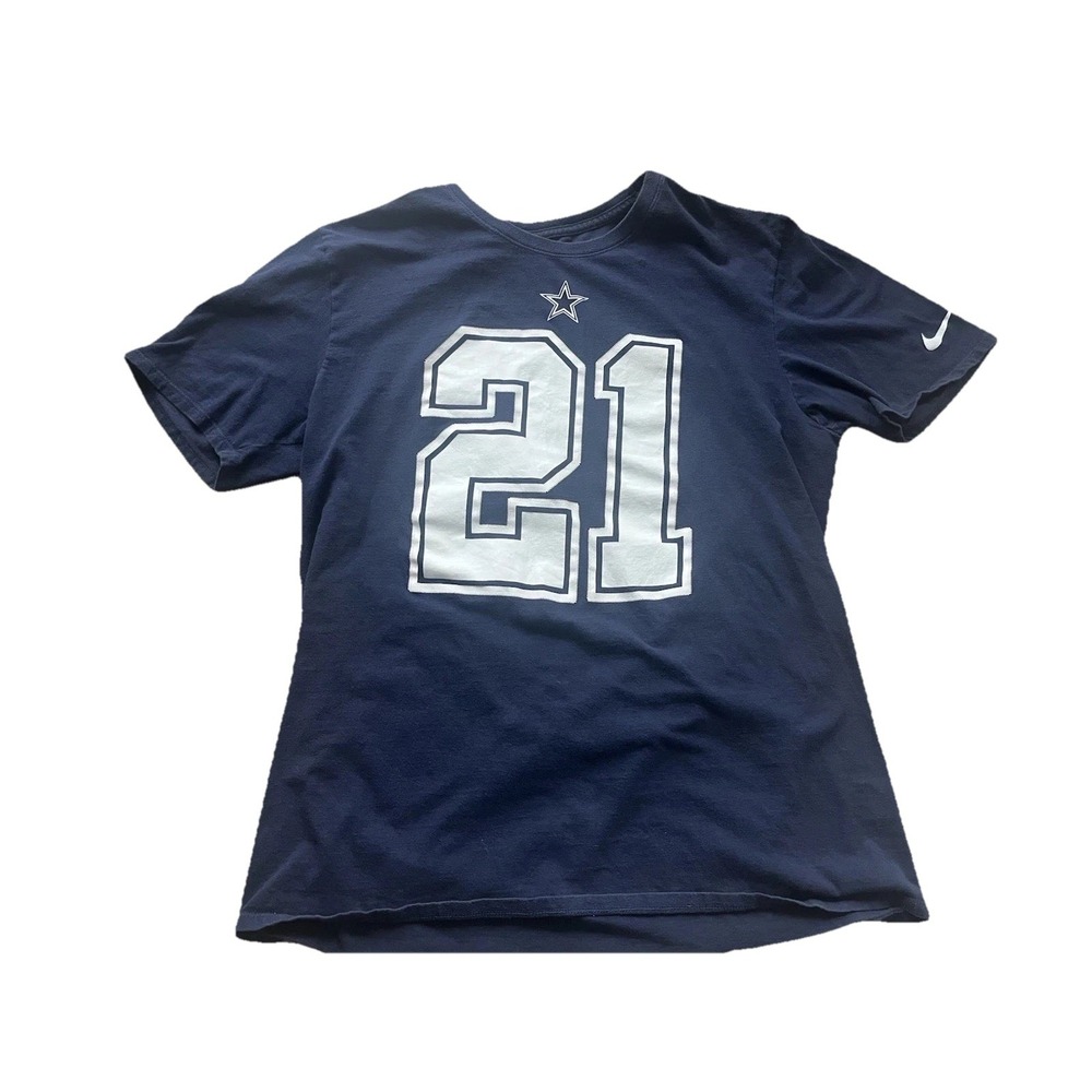 Ezekiel Elliott Dallas Cowboys NFL #21 Long Sleeve T-shirt Jersey Size‎ L Nike